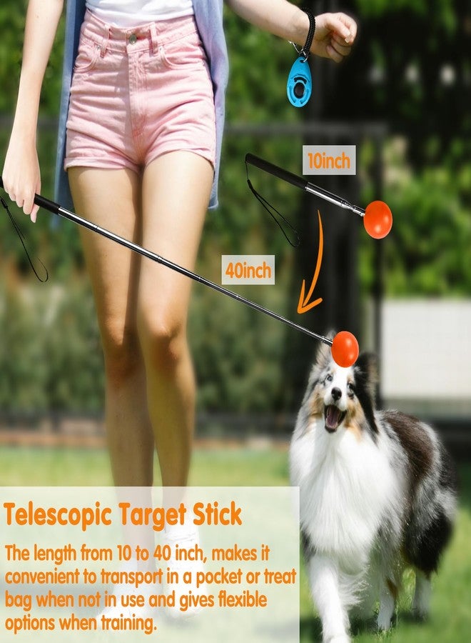 LASVIAL Training Kit - 1 Target Stick, 1 Training Clicker, 1 Whistle - Dog Training Equipment Tools, Cat Toilet Trainer Kit, Agility Training Lure Course For Dogs, Kitten Puppy Behavior Aids Trick (With Bell) - Image 2